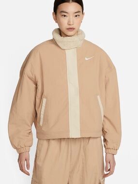 Nike Tan Sherpa Collar Jacket